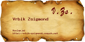 Vrbik Zsigmond névjegykártya
