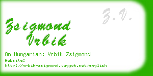 zsigmond vrbik business card